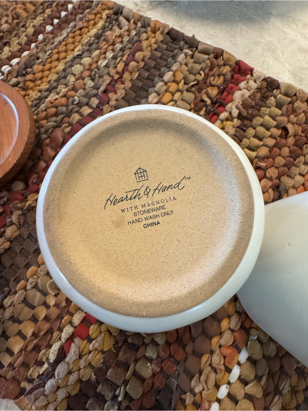 Magnolia White Stoneware Hearth and Hand Cream & Sugar Set with Wood Lid - Picture 8 of 8